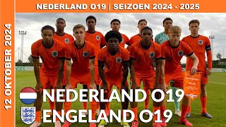 Vriendschappelijk  Samenvatting Nederland O19  Engeland O19 zaterdag 12 oktober 2024 [upl. by Attenev]