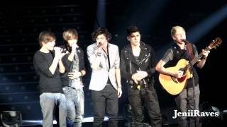 One Direction singing Grenade  Harry acting crazy HD [upl. by Leahsim]