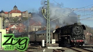 IGEEisenbahnRomantikSonderzug mit BR44 Dampflok durch Kronach  Februar 2017 Kurzvideo [upl. by Romeon]