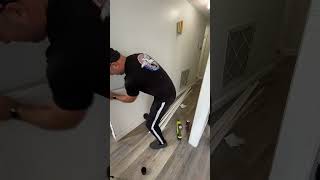 Ep1 Hallway makeover  Installing lvp flooring amp wainscoting panels  House Project [upl. by Suraved]