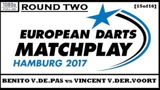 Round 2 15of16 Benito van de Pas v Vincent van der Voort amp Interview  European Darts Matchplay [upl. by Norval]