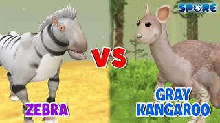 Zebra vs Gray Kangaroo  Savannah Beast vs Woodland Beast S1E9  SPORE [upl. by Winfield]