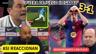 💥 EL BARÇA DE FLICK IMPARABLE y ASI REACCIONAN RONCERO DESESPERADO PIDE QUITAR EL FUERA DE JUEGO [upl. by Nich486]