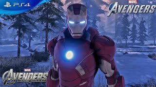 Marvels Avengers PS4  MCU The Avengers Iron Man MK 7 Suit Combat Gameplay [upl. by Huttan990]