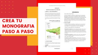 COMO HACER UNA MONOGRAFIA DESDE CERO [upl. by Brianne]