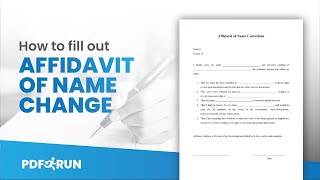 How to Fill Out Affidavit of Name Change Online  PDFRun [upl. by Annasor]