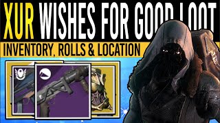 Destiny 2 XURS NEW WEAPONS amp HIGH STAT ARMOR 1st December Xur Inventory  Armor Loot amp Location [upl. by Adalia]