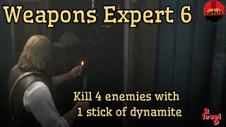 Achieving Weapons Expert 6 Kill 4 enemies at the same time with 1 stick of dynamite RDR2 Story [upl. by Aramen]