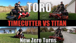 Toro Timecutter VS Titan  New ZeroTurn Mowers for 2020 With MyRIDE Suspension  Affordable Quality [upl. by Atteuqihc]