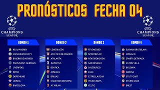 PRONOSTICOS Fecha 4 de la CHAMPIONS LEAGUE 20242025 [upl. by Odrude740]