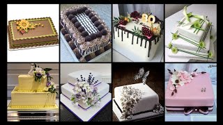 Very Decent New Rectangle Shape Birthday Cakes Decor Ideas Latest Rectangle Shape Floral Cake Ideas [upl. by Omidyar]