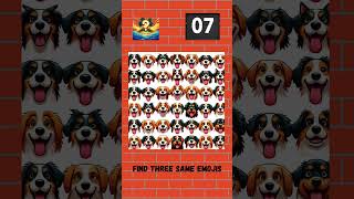 Find Three Same Emojis Hovawart dog  036 puzzle emojiquiz [upl. by Adah]