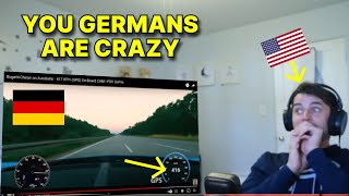 American reacts to Driving on the Autobahn Bugatti  417 KPH GPS [upl. by Ahsieker277]