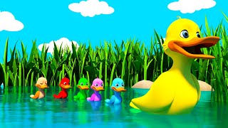 Five Little Ducks  Five Little colorful Ducks  color song for kids [upl. by Efram]