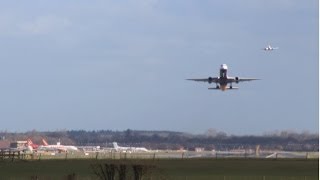 A few takeoffs and landings at Gatwick airport including Monarch 757  with atc [upl. by Ralip]