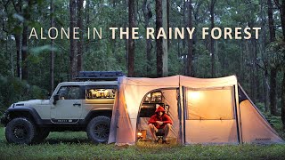 SOLO Car Tent Camping in the RAIN  Relaxing cosy rain shelter ASMR [upl. by Olympia]