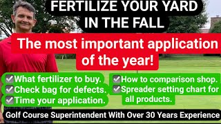 MOST IMPORTANT FERTILIZER APPLICATION OF THE YEAR for your yard [upl. by Adlin]