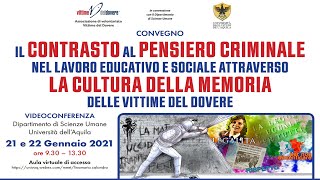 Contrasto al pensiero criminale prima giornata  21012021 [upl. by Suoicerpal]