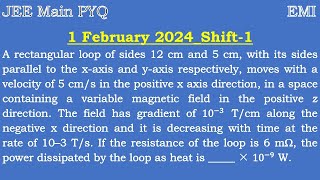 Induced Current in Loop1 jeemains Physics EMI [upl. by Oaoj]