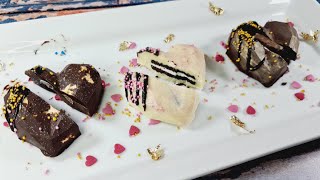 Homemade heart shaped chocolate  Filled chocolates recipe for Valentines day shorts [upl. by Zavras]