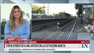 Tragedia en la línea Urquiza un tren embistió a un joven en la estación Arata [upl. by Relyk]