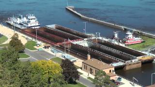 Upper Mississippi River Barge at Lock and Dam 11 [upl. by Revorg333]