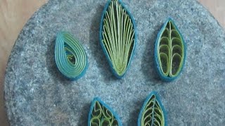 how to make quilling leaves 5 different types [upl. by Emmy655]