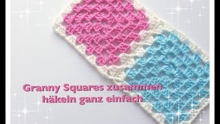 GANZ EINFACH Granny Squares zusammen häkeln für Anfänger [upl. by Ayouqes556]