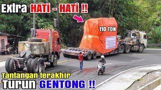 Turun Jalur Extrem Gentong  Truk Volvo FM12 TRU Muatan Trafo 110 TON Kirim Ke Tasik Part4 [upl. by Acebber291]