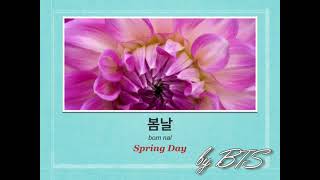 Spring Day by BTS English Romanization Korean lyrics [upl. by Lletnom]