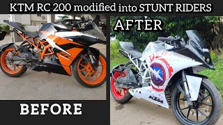 KTM RC 200 modified into STUNT RIDERS ktm lovers [upl. by Henrie]