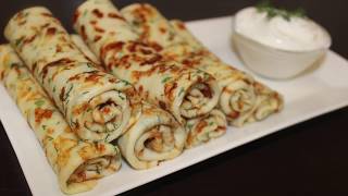 Pendirli Blinçik resepti Peynirli Krep tarifiCheesy Crepe recipe [upl. by Gerladina]