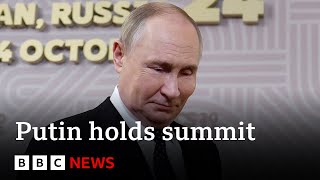 Vladmir Putin greats leaders at Brics summit in Russia  BBC News [upl. by Yelloh]