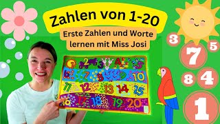 Erste Worte und Zahlen spielerisch lernen  Mit Miss Josi  Zahlenlied Nummern 120  Babys lernen [upl. by Lubin]