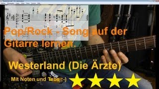 Westerland Gitarrentutorial Lesson NotenTabs [upl. by Dloreh]