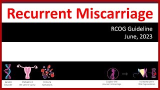 Recurrent Miscarriage RCOG Guideline June 2023 [upl. by Oivalf417]