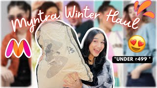 UNDER ₹499 HUGE MYNTRA WINTER HAUL 2022 😱  Sweaters Sweatshirts Hoodies  Rashi Shrivastava [upl. by Enived970]