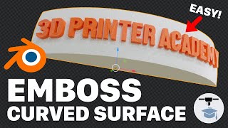 Emboss Text onto Curved Object Using Blender [upl. by Teage]