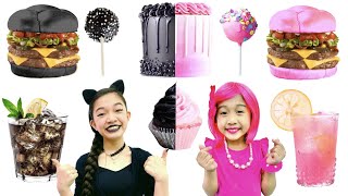 BLACK VS PINK FOOD CHALLENGE  KAYCEE amp RACHEL in WONDERLAND FAMILY [upl. by Iaras]