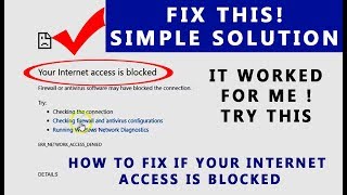 Fix  Your Internet access is blocked error  How to fix  Solution [upl. by Eul]