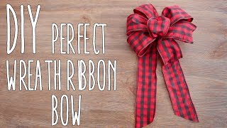 DIY  Perfect Wreath Ribbon Bow [upl. by Gilemette]