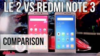 Comparison LeEco Le 2 vs Xiaomi Redmi Note 3  Digitin [upl. by Assirol]