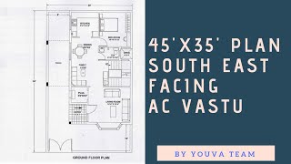 45x35 south east home plan according vastu [upl. by Eelah702]