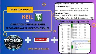 Rotate Right Operation Programming for 8051 Microcontroller in Keil TechSimStudio keil program [upl. by Iveson]