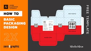 How to Basic Packaging Design in Adobe Illustrator shape tools path stroke box template design [upl. by Ecirtam271]