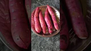 Roasted sweet potato on tawa 🍠 शकरकंद sweetpotato roasted cooking shortsvideo recipe [upl. by Aneeh523]