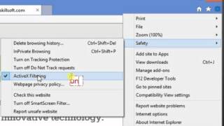 How to turn off activeX filtering in internet explorer [upl. by Lidda335]