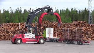 Svetruck TMF 3222  Unloading Volvo FH16 6x4 700hp Timbertruck [upl. by Aenit]