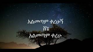 ተሾመ ምትኩ አልመጣም ቀረሁ  Teshome mitku almetam kerehu With Lyrics [upl. by Marvin]