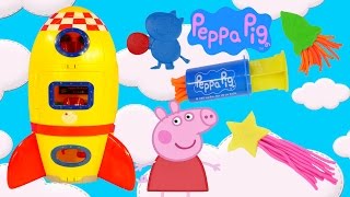 Peppa Pig Space Rocket Dough Astronaut Play Doh Peppa Pig Spaceship Toy Episodes [upl. by Lletram]